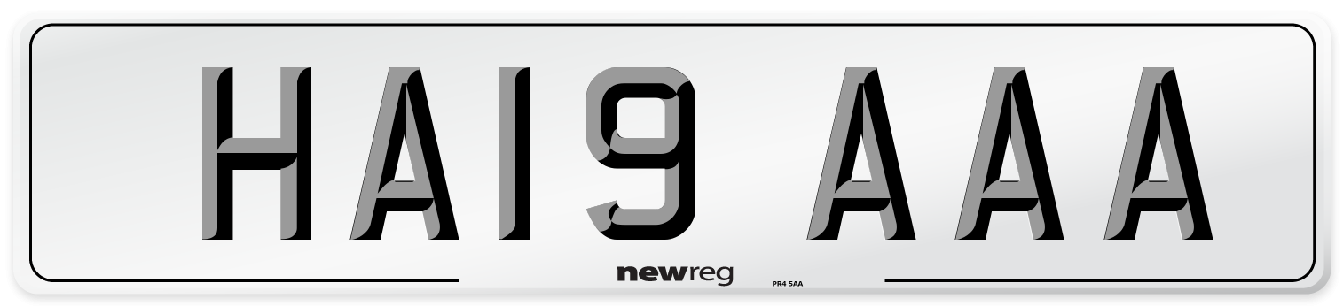 HA19 AAA Number Plate from New Reg